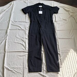 pistola Black Short-Sleeve Utility Jumpsuit